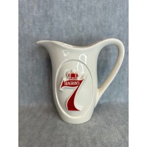 Seagrams‎ 7 Ceramic Cream Pitcher Crown Logo Collectible Barware